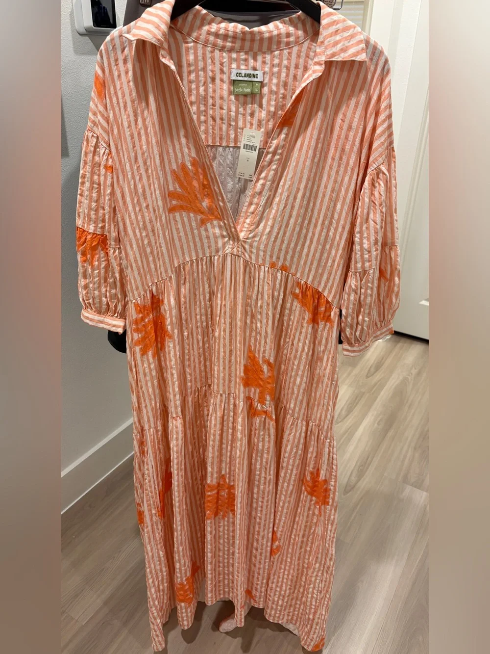 Carolita Printed Tiered Shirt Dress by Celandine: Daniella Manini Edition M NWT - Picture 5 of 16
